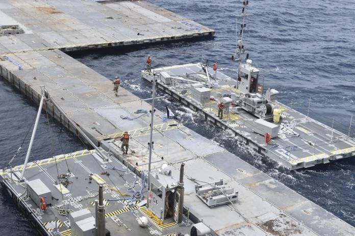 EEUU completa el muelle artificial en el Mediterráneo que suministrará  ayuda a Gaza